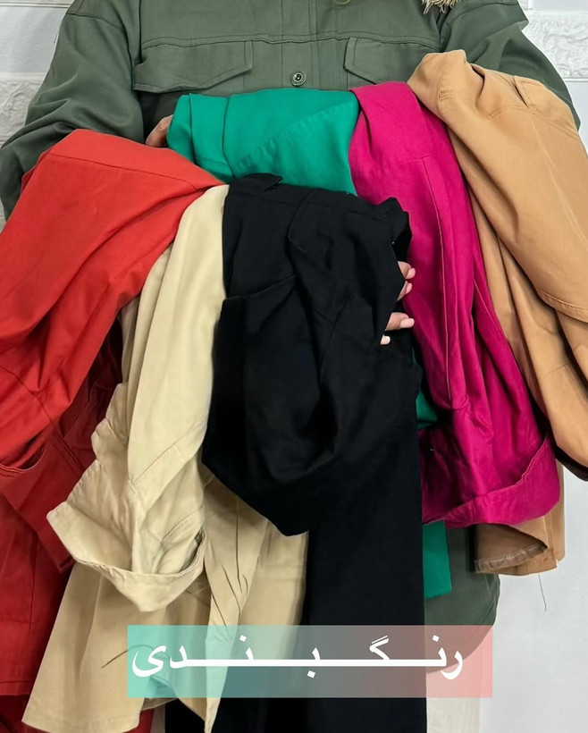 مانتو کتان کاغذی،دو جیب،پایین کار حلالی،استین مچ دار دکمه خور،جلو باز دکمه دار