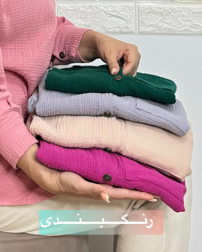 شومیز دبل فیس،رنگ های پاستیلی و روح بخش،نخی خنک و سبک،تک جیب